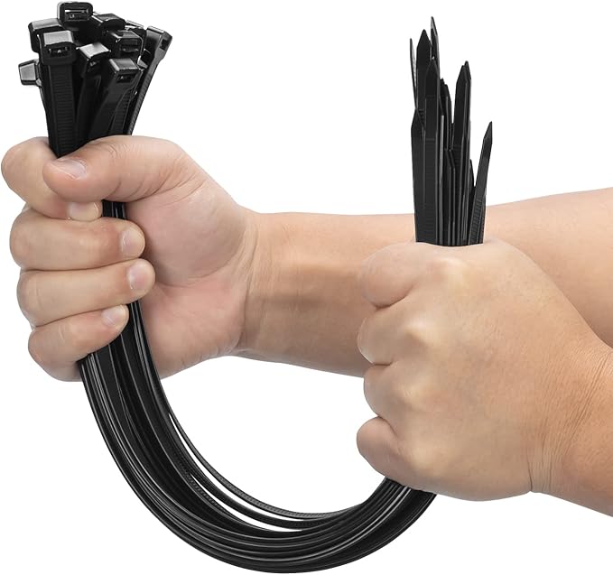 XINGO 16 Inch Black Large Zip Ties Heavy Duty 100 PCS, 200 LBS Ultra Strong by XINGO