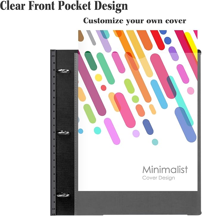 INFUN Telescoping 3 Ring Binder -4PCS-Black, Flexible Round Binder - Image 5