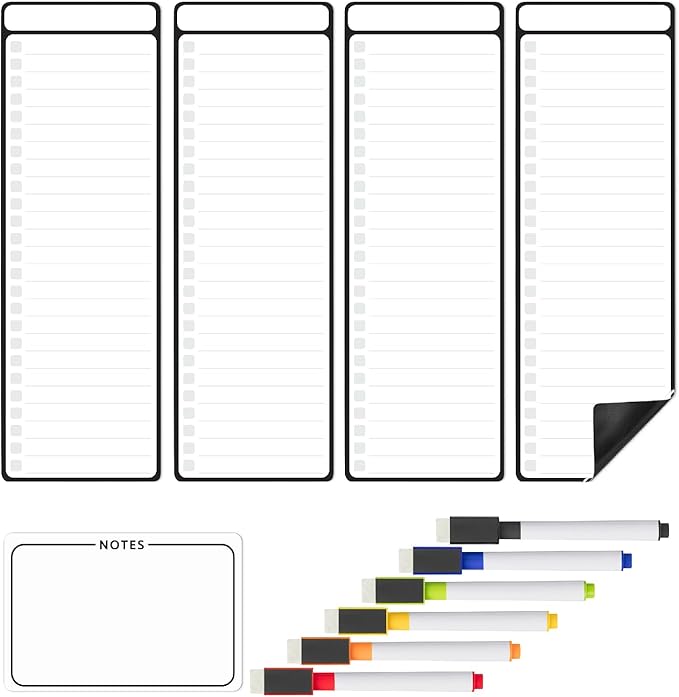 Mr. Pen- 4" x 12" Magnetic Dry Erase to Do List, 4X Dry Erase to Do List White by MrPen