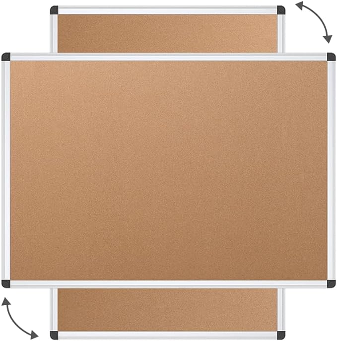 VIZ-PRO Cork Notice Board, 48 X 36 Inches, Cork Bulletin Board - Image 3