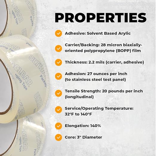 WOD CST22CC Crystal Clear See-Through Packing Tape – 1.5 inch x 110 yds. - Image 6