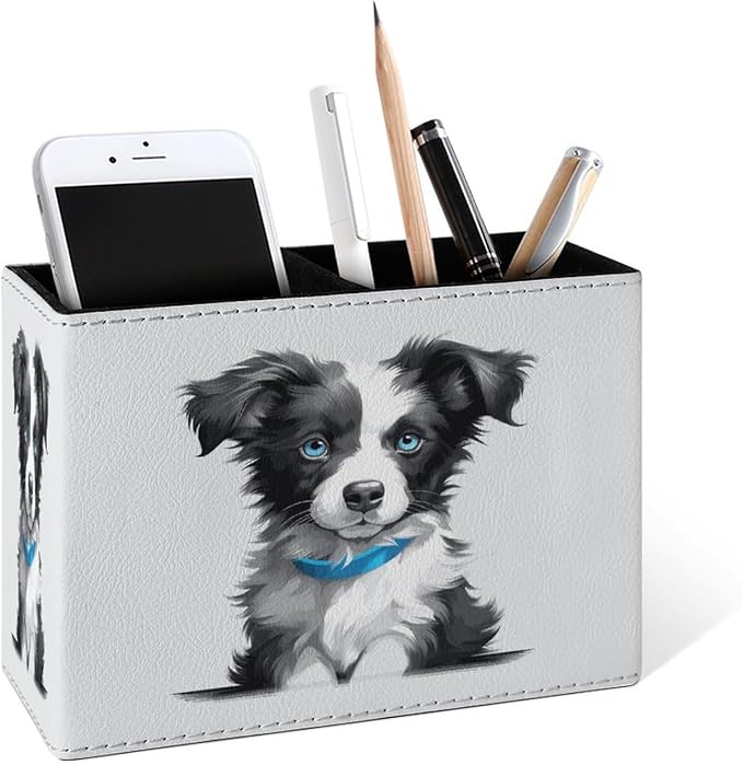 Famame Cute Border Collie Puppy Pencil Holder by Famame