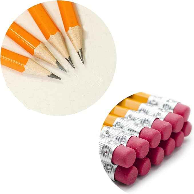 S & E TEACHER'S EDITION Wood-Cased #2 Pencils 50Pcs, Pre-Sharpened Pencils