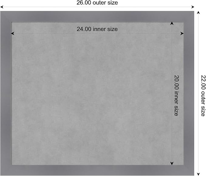 Amanti Art Grey Framed Magnetic Board 22x26 Medium Vision Board - Image 3