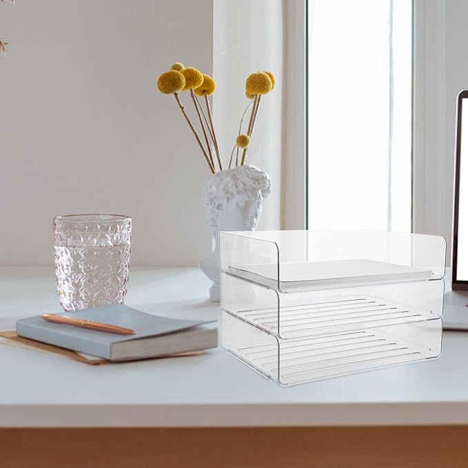 LIGHTAOTAO Stackable Desk Organizer Tray Paper Holder - Image 5