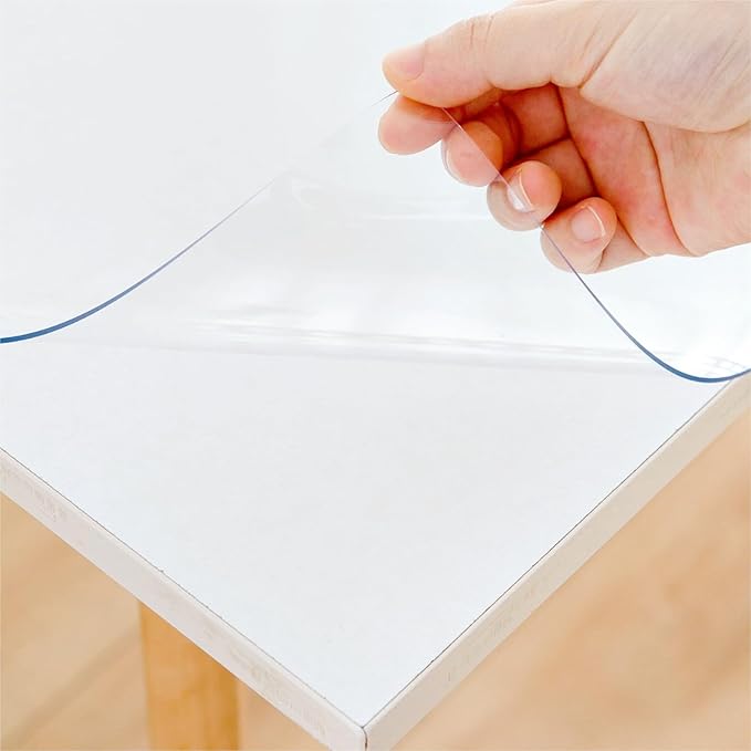 Eisdroma 18 x 36 Inch Clear Table Cover Protector, 1.5mm Thick Plastic Vinyl by Eisdroma