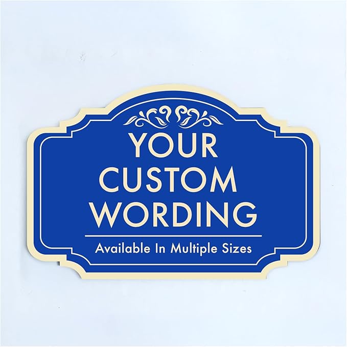 Personalized Custom Decorative Outdoor Metal Signs, Waterproof, Design 2 Blue by SpeedyOrders
