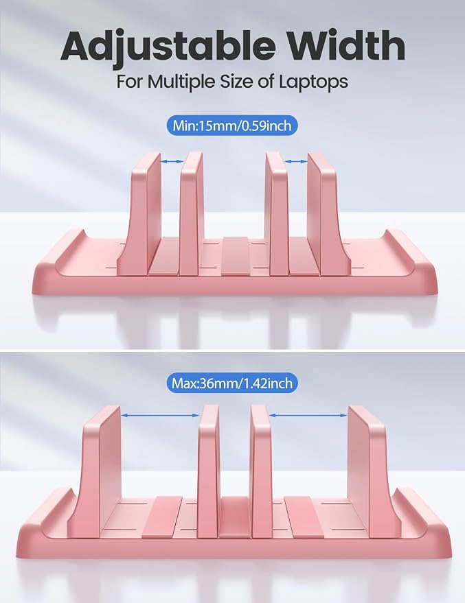 Vaydeer 3-Slot Vertical Laptop Stand Made of Premium ABS Plastics 5 in 1 Design - Image 8