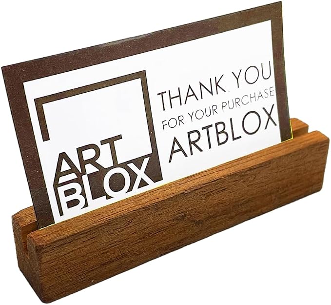 Artblox Personalized Office Desk Name Plate and Business Card Holder | Clear - Image 5