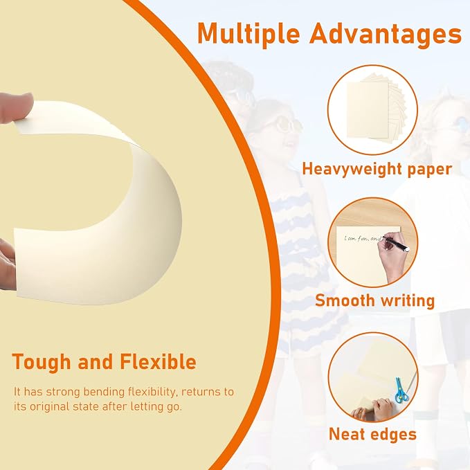 Guakicae 150 Sheets Cream Cardstock 5 x 7 Ivory Paper, 300gsm/110lb Heavyweight - Image 3