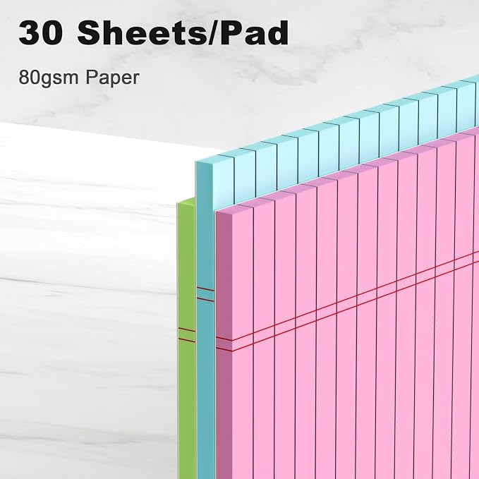 AILZFEI Colored Legal Pads 8.5 x 11 Note Pads 8.5x11 inch, Wide Ruled Clear - Image 3