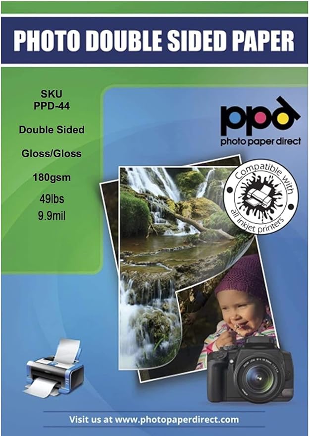 PPD Double Sided Photo Paper, Glossy Brochure Paper 8.5 x 11 by PhotoPaperDirect