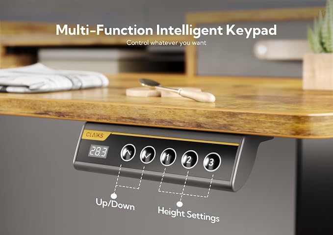 Claiks Standing Desk with Drawers, Adjustable Stand Up Electric Standing Desk - Image 8