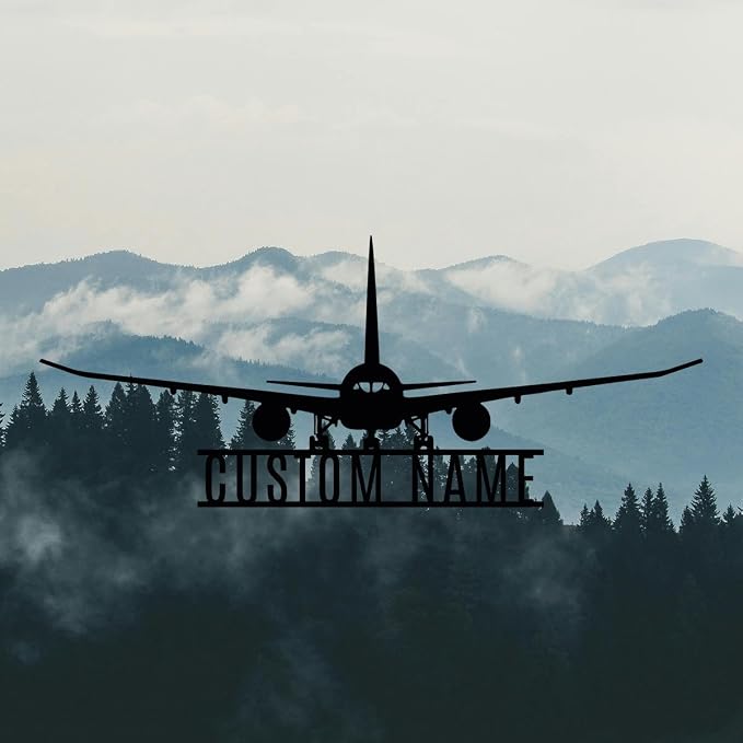 Personalized Metal Airplane Wall Art, Airplane Name Sign, Customized Pilot Name - Image 5