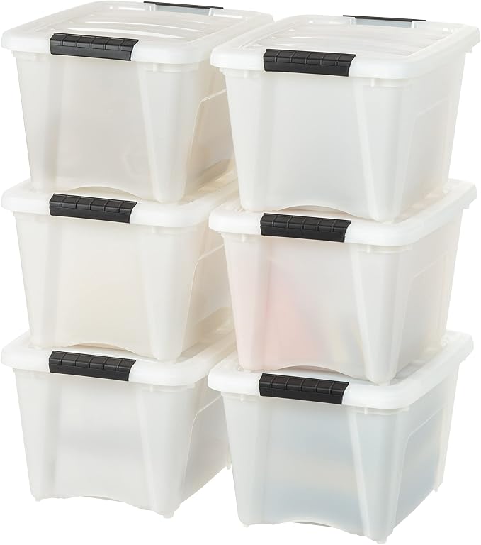 IRIS USA 19 Qt Stackable Plastic Storage Bins by IRISUSA