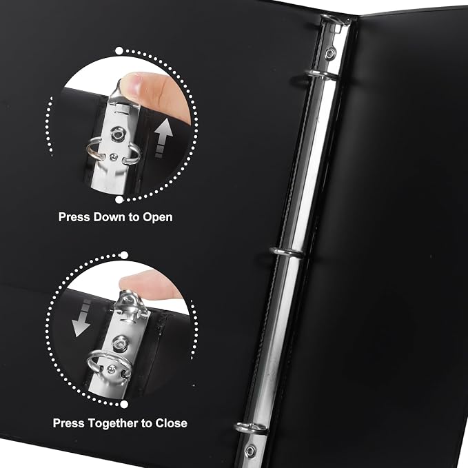 CIXILDTS 1-inch Round Ring Binder, Standard 3 Ring Binder Fit Letter Size Paper - Image 3