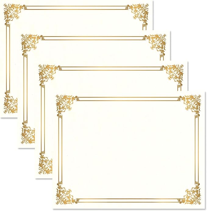 Empire Gold & White Parchment Certificate Papers - Image 3
