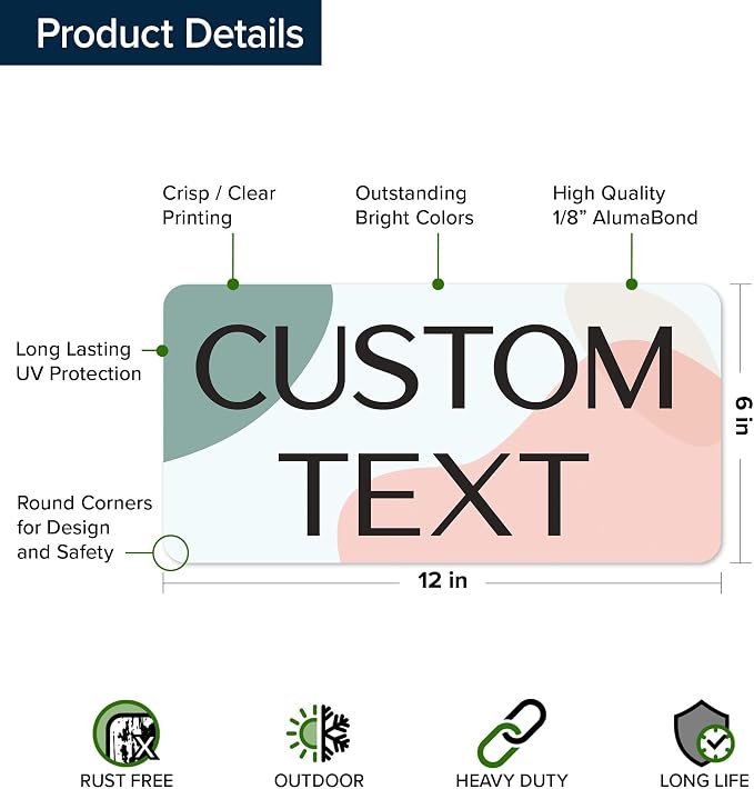 Custom Sign, Custom Street Sign, 11 Font Colors, 13 Font Styles, 4 Hole Options - Image 6
