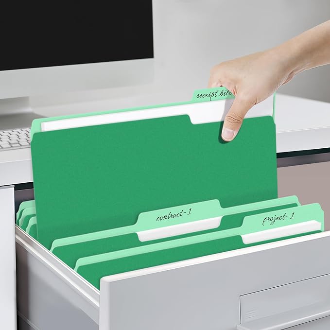 SUNEE File Folders, 120 Pack Manilla Folders 8.5 x 11, Colored File Folders - Image 6