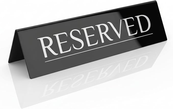 6 Reserved Table Signs – Black Stainless Steel by ADAPTICGROUP