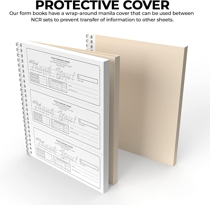 Custom 8.5" x 7" Carbonless NCR Books in 2-Part Duplicate Invoices, Work Orders - Image 3