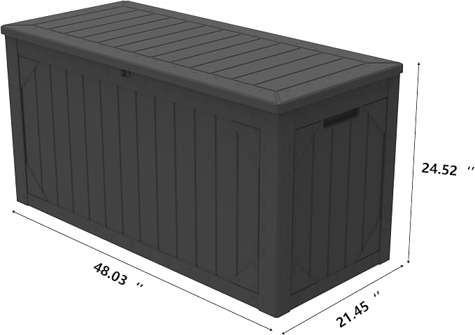 PATIOEASY Outdoor Storage Box 100GAL Waterproof Resin Deck Box, UV-Resistant - Image 2