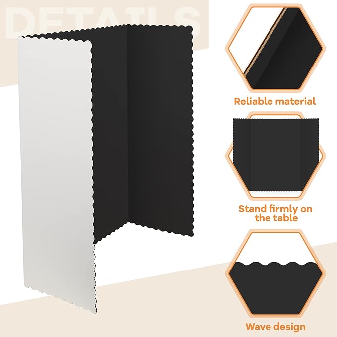Henoyso 8 Pcs 36 x 48 Inch Black Trifold Poster Board Large Tri Fold - Image 3