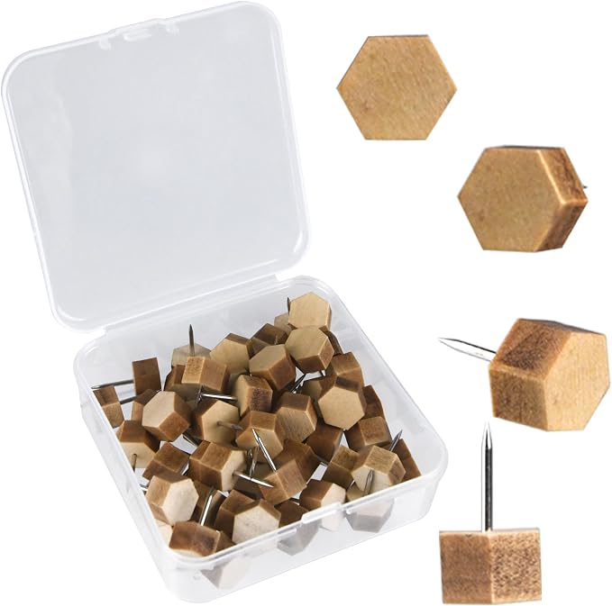 Decorative Push Pins, Wooden Push Pins by OYOEETD