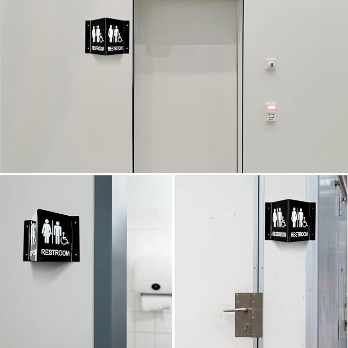 Faittoo Restroom Sign, Bathroom Signs, 6 x 8 Inches Acrylic Sign, - Image 6