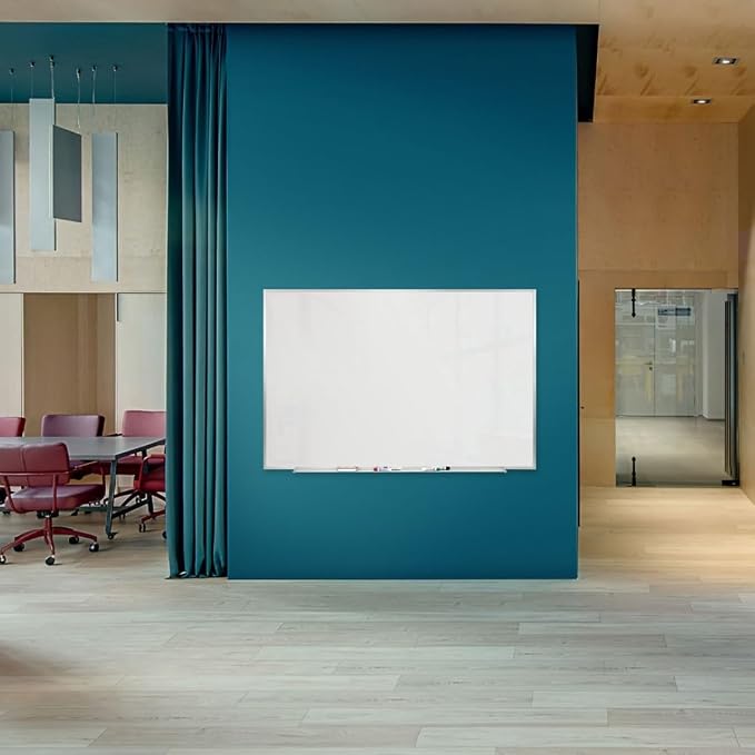 Ghent 4 x 12 Porcelain Magnetic Whiteboard, Aluminum Frame, 1 Marker, 1 Eraser - Image 3