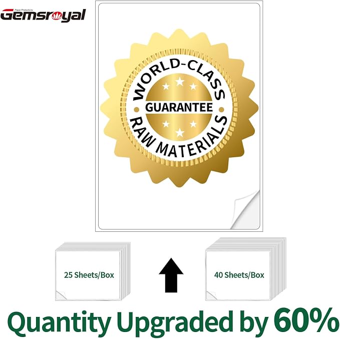 Gemsroyal 8.5"×11" Full Sheet Shipping Labels Printable, 8.5×11 inch White - Image 3