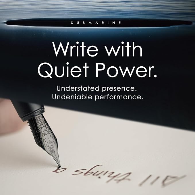 TAG Submarine Luxury Fountain Pen – TurbineDriven Refill, Steel Black Fine Nib - Image 3
