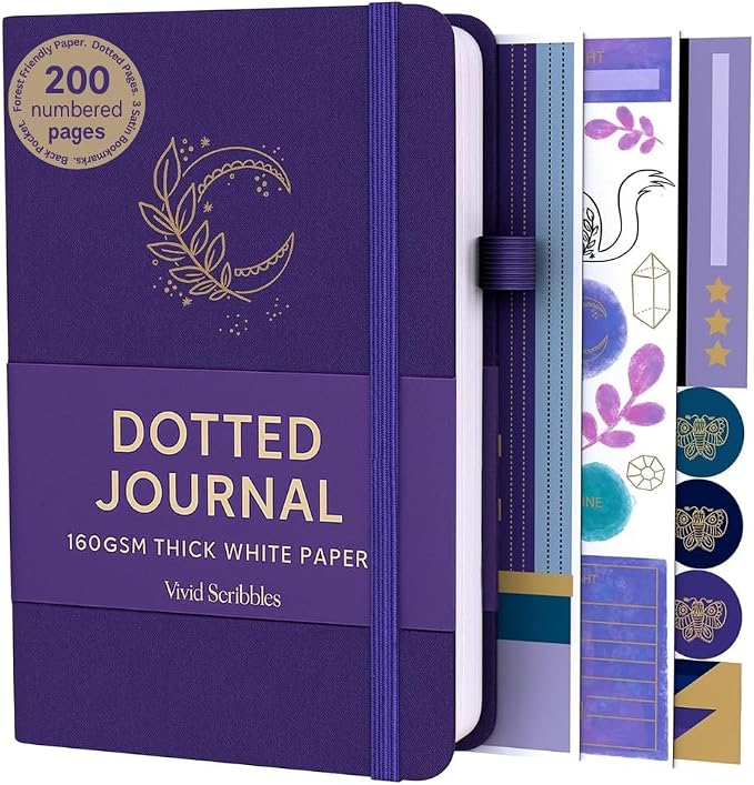 VIVID SCRIBBLES A5 Bullet DOTTED Journal – 160GSM Bleed-Proof Dotted Notebook by VividScribbles