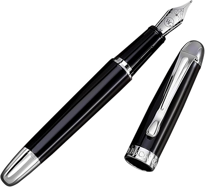 Webson Gill The Boss' Black Luxury Executive Fountain Pen, Polished Lacquer & by WebsonGill