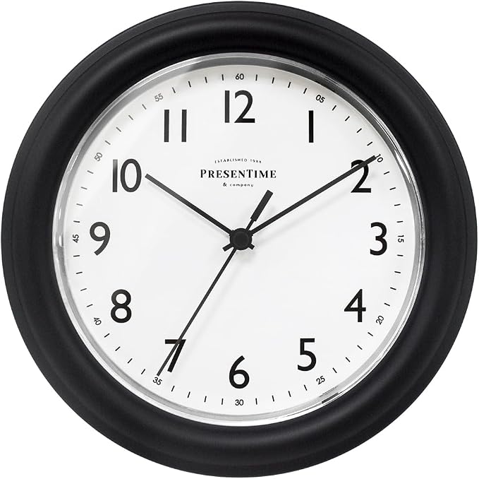 Presentime & Co. 8.5" Modern Farmhouse Essential Wall Clock, Silent Non Ticking by Presentime
