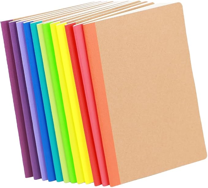 Zegrox 12 Pack Notebooks Bulk, Kraft Cover Lined Blank College Ruled Travel by Zegrox