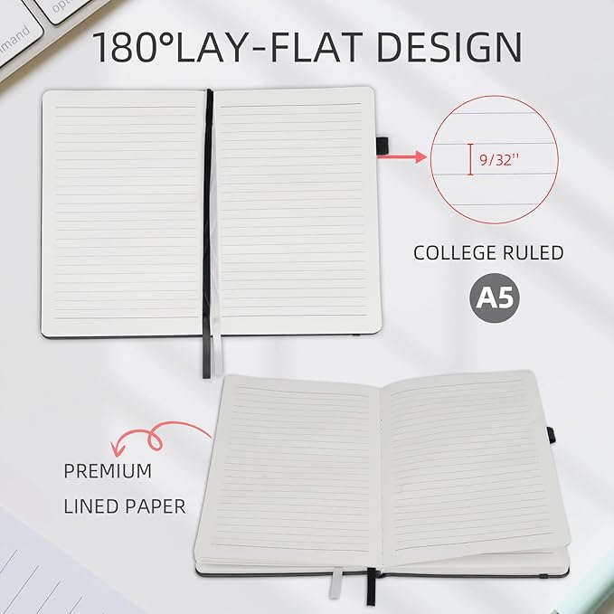 OnMove Notebooks Journal for Women Men 12 Pack Leather Hardcover - Image 4