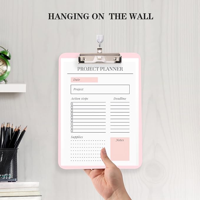 TFDLCG zm 4 PCS Pastel Colored Clipboards, Plastic Clipboard - Image 6