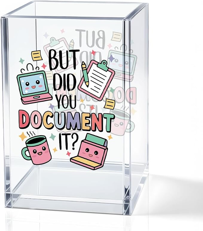 QYUVK But Did You Document It Acrylic Cosmetic Pencil Holder Cup, Pen Holder by QYUVK