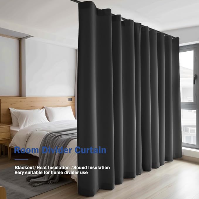 Cbsroro Room Divider Curtains, Noise Reduction, W100 × L84 Inch, 1 Panel - Image 7