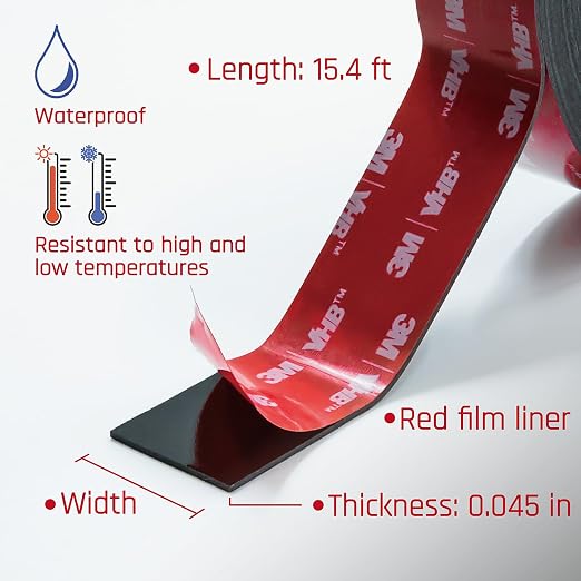 Double Sided Tape Heavy Duty Mounting Tape 1 in x 15.4 ft, Made of 3M VHB 5952 - Image 2