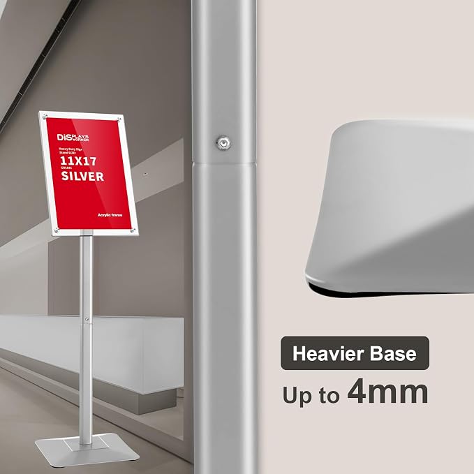 DISPLAYSWORKER Adjustable Heavy Duty Pedestal Sign holder floor Stand, sign - Image 4