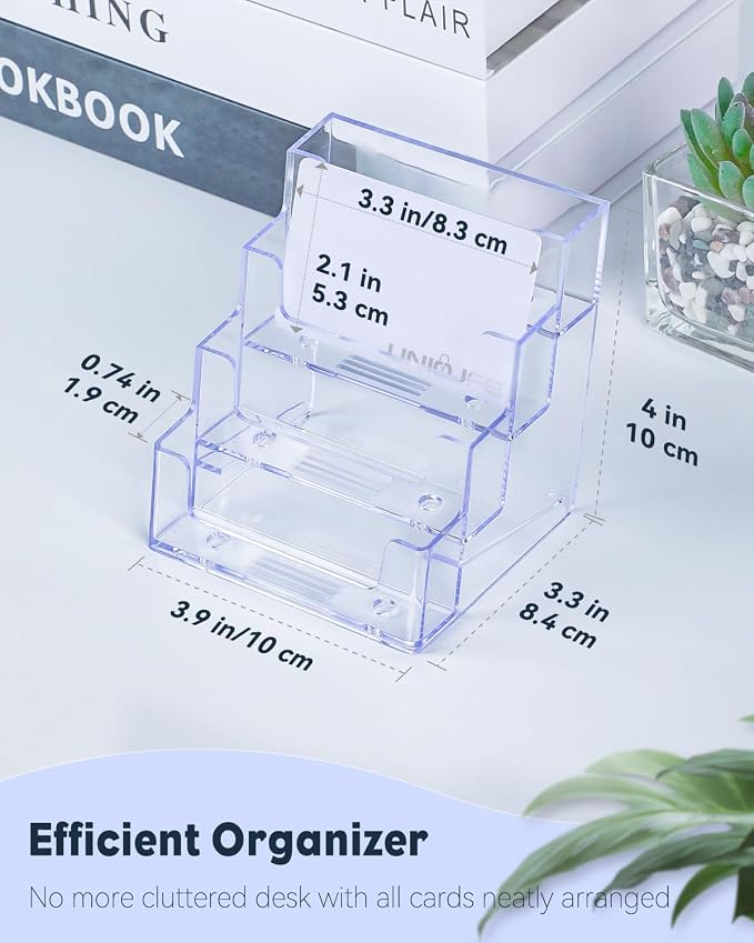 Uniclife 2 Pack Acrylic Business Card Holder - Image 6