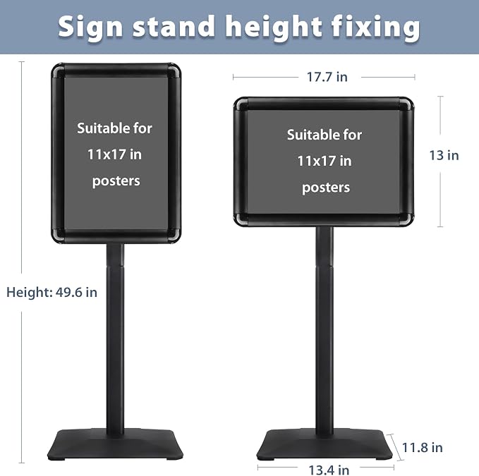 STANDNEE Heavy-duty Poster Stand Holder 11"x 17" Pedestal Floor Standing Sign - Image 5