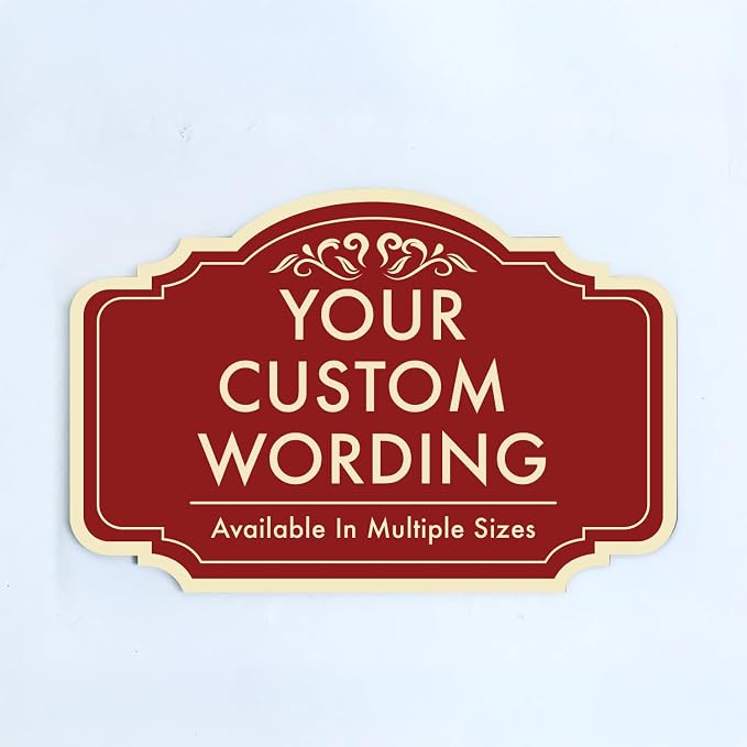 Custom Red Decorative Outdoor Metal Sign, Personalized Aluminum Design 2 Red by SpeedyOrders