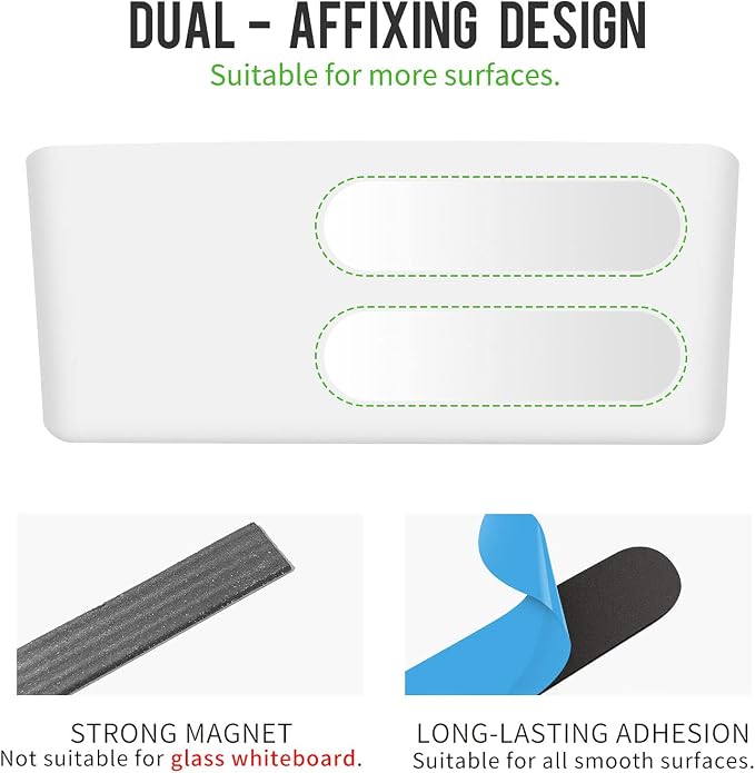 loukin Magnetic and Adhesive Marker Holder, Dry Erase Accessory Tray, Magnetic - Image 3