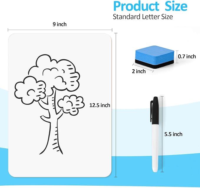 Dry Erase LapBoards, PANDRI 6 Pack Double Sided 12.5 x 9 Inch Whiteboards - Image 2