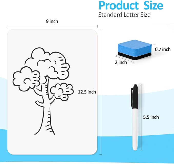 Dry Erase LapBoards, PANDRI 16 Pack Double Sided 12.5 x 9 Inch Whiteboards - Image 2