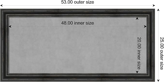 Amanti Art Black Framed Magnetic Board 25x53 Oversize Vision Board - Image 4