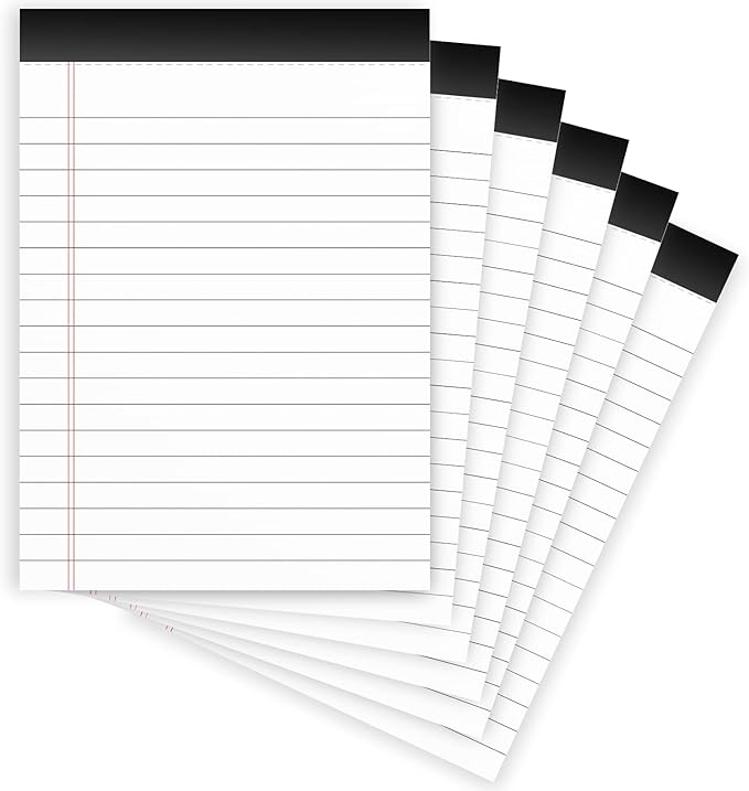Nichela Legal Pads 4x6 with 18-Line College Ruled Small Legal Pads 6 Packs of by Nichela